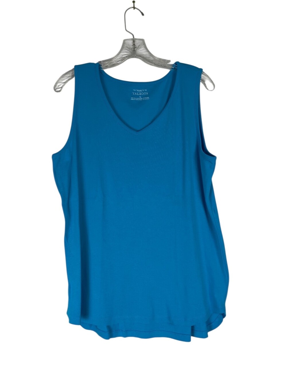 Talbots The Talbots Tee Women's XL Blue Sleeveless 100% Pima Cotton Tank Top